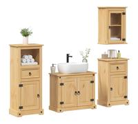 vidaXL 4 Piece Bathroom Furniture Set Corona Solid Wood Pine
