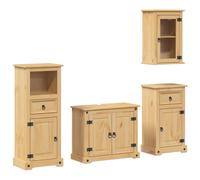 vidaXL 4 Piece Bathroom Furniture Set Corona Solid Wood Pine bathroom cabinet