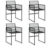 vidaXL Garden Chairs Outdoor Chairs Dining Chairs 4 pcs Black Poly Rattan