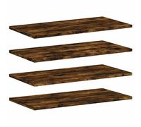 vidaXL 4-Piece Floating Wall Shelves - Smoked Oak Engineered Wood, 60x30x1.5 cm, 25 kg per shelf