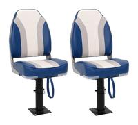 vidaXL 4 Piece Foldable Boat Seat Set High Backrest