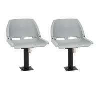 vidaXL 4 Piece Foldable Boat Seat Set No Pillow Grey 48x51x41 cm