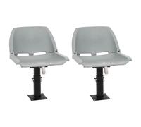 vidaXL 4 Piece Foldable Boat Seat Set No Pillow Grey 48x51x41 cm