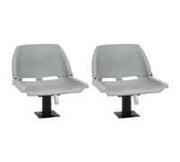 vidaXL 4 Piece Foldable Boat Seat Set No Pillow Grey 48x51x41 cm