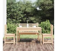 Garden Dining Set Outdoor Table and Chair Set 4 Piece Solid Wood Pine vidaXL