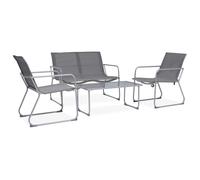 vidaXL 4 Piece Garden Lounge Set Fabric & Steel Grey