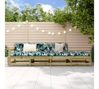 Garden lounge set natural impregnated solid pine 62x66x70.5 cm modular slatted