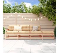 vidaXL 4 Piece Garden Lounge Set Solid Wood Pine