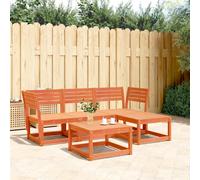 vidaXL 4 Piece Garden Lounge Set Wax Brown Solid Wood Pine, Brown