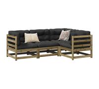 Piece Garden Sofa Set with Cushions Impregnated Wood Pine Balcony Set vidaXL