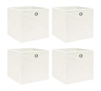 vidaXL 4 piece Storage Boxes - Foldable, Durable Non-woven Fabric, 32 cm Cube Design - Color: White