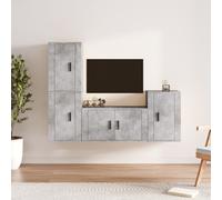 vidaXL 4 Piece TV Cabinet Set Concrete Grey Engineered Wood
