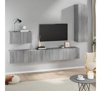 vidaXL TV Cabinet Set TV Stand Sideboard 4 Piece Grey Sonoma Engineered Wood
