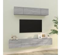 vidaXL TV Cabinet Set 4 Piece Grey Sonoma Engineered Wood TV Stand Media Unit