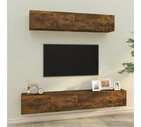 vidaXL 4 Piece TV Cabinet Set Smoked Oak Engineered Wood