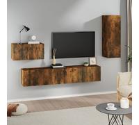 vidaXL 4 Piece TV Cabinet Set Smoked Oak Engineered Wood