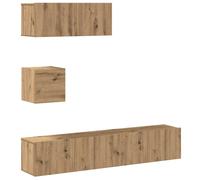 vidaXL 4 Piece TV Cabinet Set Wall-mounted Artisan Oak Engineered Wood