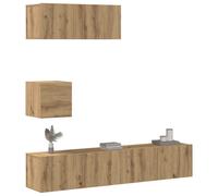 vidaXL 4 Piece TV Cabinet Set Wall-mounted Artisan Oak Engineered Wood