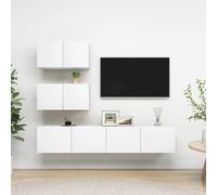 vidaXL 4 Piece TV Cabinet Set White Engineered Wood