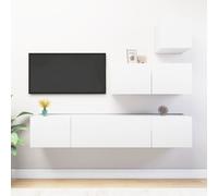 vidaXL 4 Piece TV Cabinet Set White Engineered Wood