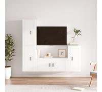 vidaXL 4 Piece TV Cabinet Set White Engineered Wood