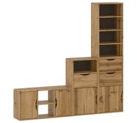 vidaXL 4 Piece TV Units with Storage ODDA Solid Wood Pine TV cabinet TV bench