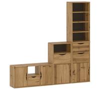 vidaXL 4 Piece TV Units with Storage ODDA Solid Wood Pine TV cabinet TV bench