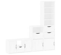 vidaXL 4 Piece TV Units with Storage ODDA White Solid Wood Pine TV cabinet