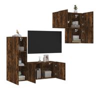 vidaXL 4 Piece TV Wall Units Smoked Oak Engineered Wood