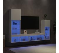 TV Wall Units 4 Piece with LED Floating TV Cabinet Engineered Wood vidaXL
