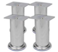 Vidaxl 4 Round Sofa Legs Chrome 120 mm Sofa Legs
