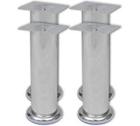 Vidaxl 4 Round Sofa Legs Chrome 180 mm Sofa Legs