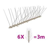 Bird Spikes 4-Row 3m Plastic & Stainless Steel Base 6-Piece Set Outdoor Weather