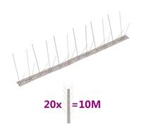 vidaXL 4-row Stainless Steel Bird & Pigeon Spikes Set of 20 10 m