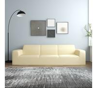 vidaXL 4-Seater Stretch Couch Slipcover Cream Polyester Jersey Couch Cover