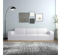 vidaXL 4-Seater Stretch Couch Slipcover White Polyester Jersey Couch Cover