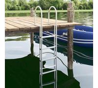 vidaXL 4-Step Dock Ladder Silver 45 ×11.5 ×162 cm Aluminum