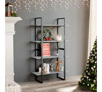 vidaXL 4-Tier Book Cabinet Concrete Grey 80x30x140 cm Engineered Wood