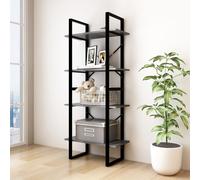 vidaXL 4-Tier Book Cabinet Grey 60x30x140 cm Solid Pine Wood