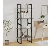 vidaXL 4-Tier Book Cabinet Grey Sonoma 60x30x140 cm Engineered Wood UK HOT