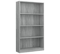 vidaXL 4-Tier Book Cabinet Grey Sonoma 80x24x142 cm Engineered Wood UK HOT