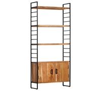 Vidaxl 4-tier Bookcase 80X30X180 Cm Solid Acacia Wood, Brown