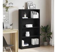 Vidaxl 4-Tier Bookcase Black Oak 80X24X143 Cm Engineered Wood