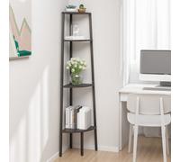 vidaXL 4-Tier Corner Shelf Black 45.5x31.5x150 cm UK GF0