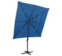 vidaXL 4-Tier Garden Parasol with Aluminium Pole Azure Blue 250x250 cm NEW
