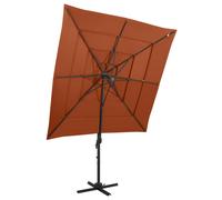 vidaXL 4-Tier Parasol with Aluminium Pole Terracotta 250x250 cm UK HOT