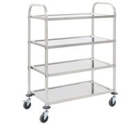 4-Tier Kitchen Trolley 107x55x125 cm Stainless Steel