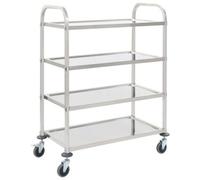 vidaXL 4-Tier Kitchen Trolley 107x55x125 cm Stainless Steel