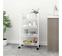 vidaXL 4-Tier Kitchen Trolley White 46x26x85 cm Iron