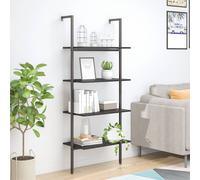 vidaXL 4-Tier Leaning Shelf Black 64x35x152.5 cm